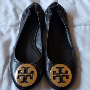 Tory Burch dark brown flats.